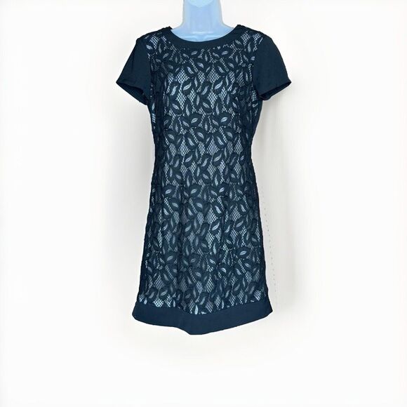WHBM Dress Women's 4 Black Lace Overlay Party Date Night‎ Cocktails Elegant - Picture 1 of 12